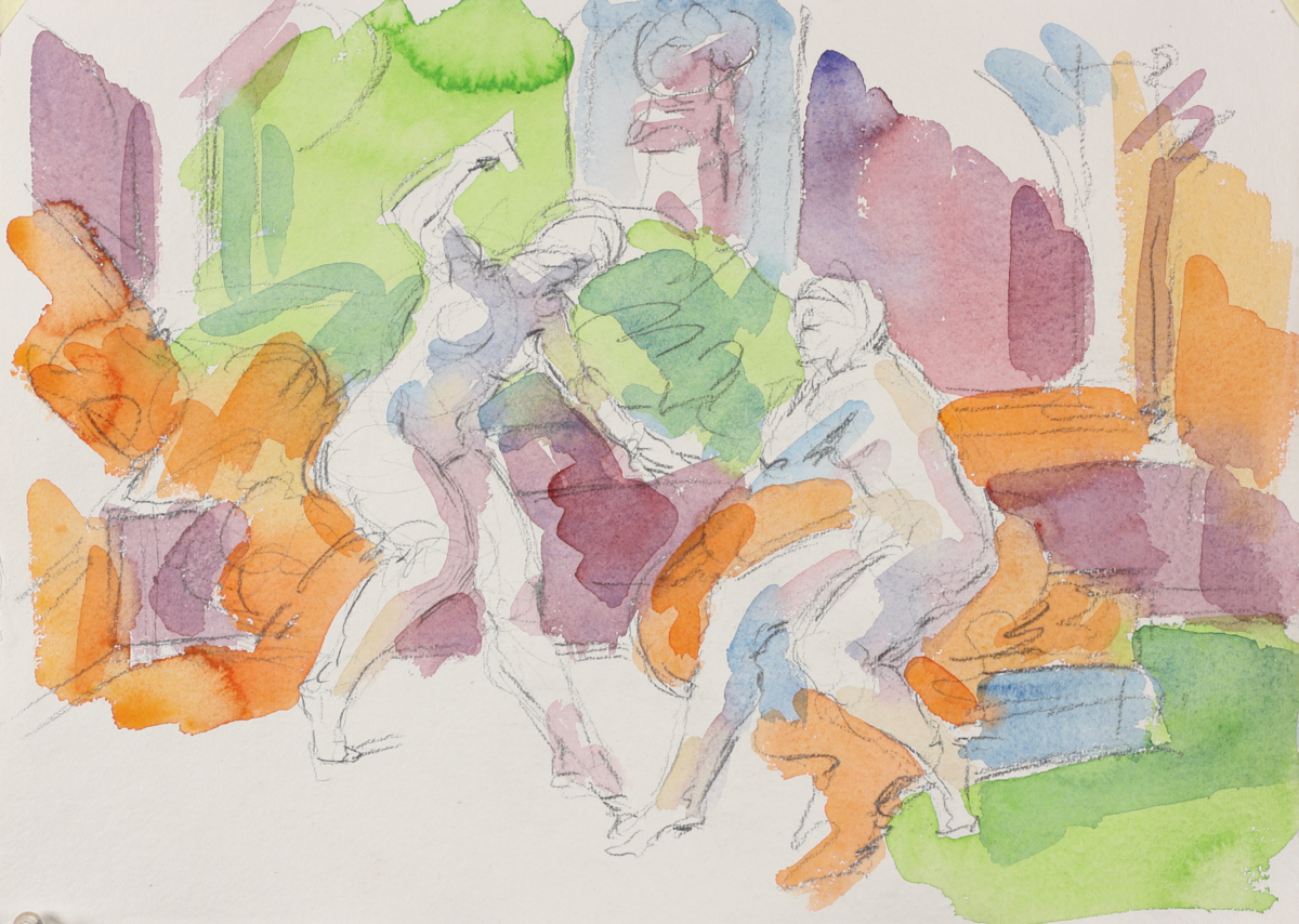 Melissa & Bradamante; watercolor, 30 x 42 cm, 2014